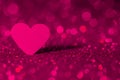 Pink heart bokeh background. Valentines day texture. Royalty Free Stock Photo