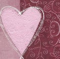 Pink Heart On Collage Background