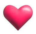 Pink heart 3d realistic icon vector illustration