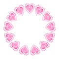 Pink heart with daisy wheel flowers Royalty Free Stock Photo