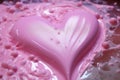 Pink heart foam. Generate Ai Royalty Free Stock Photo