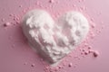 Pink heart foam shape. Generate Ai Royalty Free Stock Photo