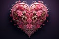 Pink heart foam shape. Generate Ai Royalty Free Stock Photo