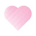 Pink heart of gradient stripes. 3D effect. Symbol of love and Valentines Day on 14th of February. Vector illustration