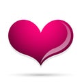 Pink heart icon vector love valentine`s icon element on white background Royalty Free Stock Photo