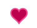 Pink heart icon on white background Royalty Free Stock Photo