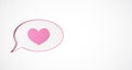 Pink Heart Inside Speech Bubble on White Background. 3D Rendering Royalty Free Stock Photo