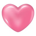 Pink heart isolated on white background. Realistic 3d design icon heart symbol love. Vector illustration Royalty Free Stock Photo