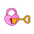 Pink Heart Lock and Golden Key