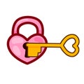 Pink Heart Lock and Golden Key