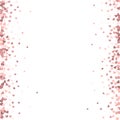 Pink heart love confettis. Valentine`s day borders