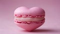 A pink heart macaron sweets confectionery heart-shaped Royalty Free Stock Photo