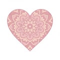 Pink Heart Mandala Design with Intricate Pattern Royalty Free Stock Photo