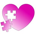 Pink heart falling jigsaw piece Royalty Free Stock Photo