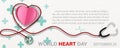 Poster campaign of World Heart Day in paper cut and and vector design