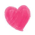 Pink Heart Painted watercolor vector illustration, hand drawn heart isolated, Sketch for for valentine`s day Royalty Free Stock Photo