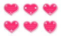 Pink heart paper cut vintage label love vector set Royalty Free Stock Photo