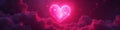 Pink heart radiating light, restorative scene , soft, pink, light Royalty Free Stock Photo