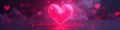 Pink heart radiating light, restorative scene , texture, wellbeing Royalty Free Stock Photo