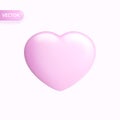 Pink Heart. Realistic 3d design of a heart icon, a symbol of love. Glossy glamorous object. 3d icon in cartoon style. Isolation on Royalty Free Stock Photo