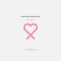 Pink heart ribbon sign.Breast Cancer October Awareness Month Cam