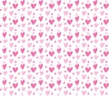 Pink heart seamless pattern. Vector illustration. Vector Valentine s day background with red little hearts isolated on white Royalty Free Stock Photo