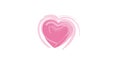 Pink heart shape isolated on white background. Illustration design