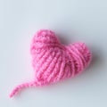 Pink heart shape made of fluffy wool Royalty Free Stock Photo