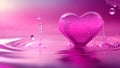 pink heart shape water drops, Love and Valentine\'s day concept Royalty Free Stock Photo