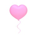 Pink heart shaped balloon isolated on white background Royalty Free Stock Photo