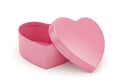 Pink heart-shaped box isolated on white background Royalty Free Stock Photo