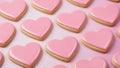 Pink Heart-Shaped Cookies on Pink Background Royalty Free Stock Photo