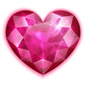 Pink heart-shaped gemstone icon