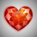 Pink heart-shaped gemstone icon