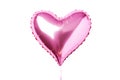 Pink heart shaped metallic foil balloon isolated on white or transparent background Royalty Free Stock Photo