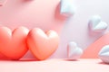 Pink Heart Shaped Object on Blue Background Royalty Free Stock Photo