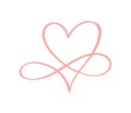 Pink Heart sign Infinity love forever logo Vector. Romantic symbol linked join, passion and wedding. Template for t Royalty Free Stock Photo