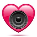 Pink heart with speaker