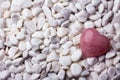 Pink heart stone on the spa stone background Royalty Free Stock Photo