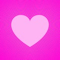 Pink heart symbol with offset lines