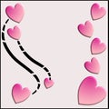 Pink Heart Valentine Love Card Royalty Free Stock Photo