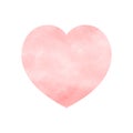 Pink Heart with Watercolor style texture, Heart icon vintage design isolated on white background, Vector illustration Royalty Free Stock Photo