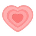 Pink Heart on White Background. 3D Heart. Royalty Free Stock Photo