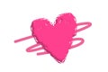 pink heart on white background - illustration design. Royalty Free Stock Photo