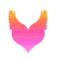 pink heart with wings on a white background