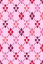 Pink hearts argyle check seamless pattern