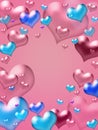 Pink hearts background