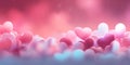 Pink hearts background, festive valentine background