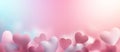 Pink hearts background, festive valentine background