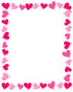 Pink hearts border Royalty Free Stock Photo